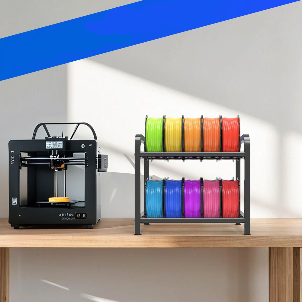 3D Printer Filament Storage Rack Desktop 2-Tier Organizer For Filament Spools