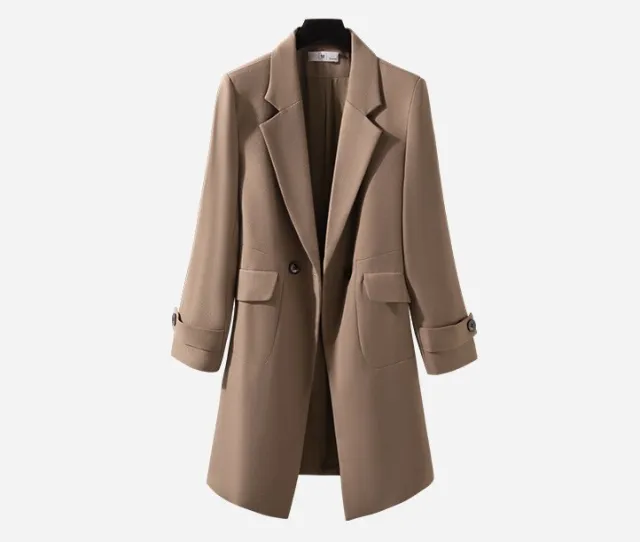 Women's Professional Long Suit Trench Coat Coffee - Shop at LoveMi