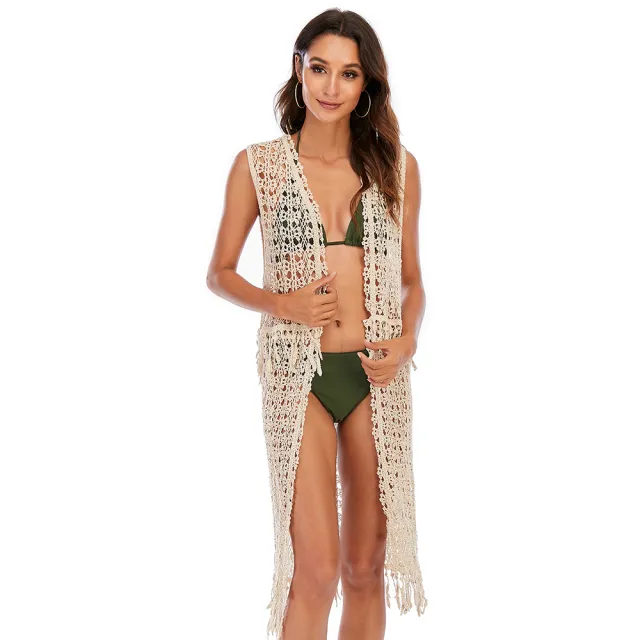 Sanya Beach Holiday Knitted Blouse Apricot - Shop at LoveMi