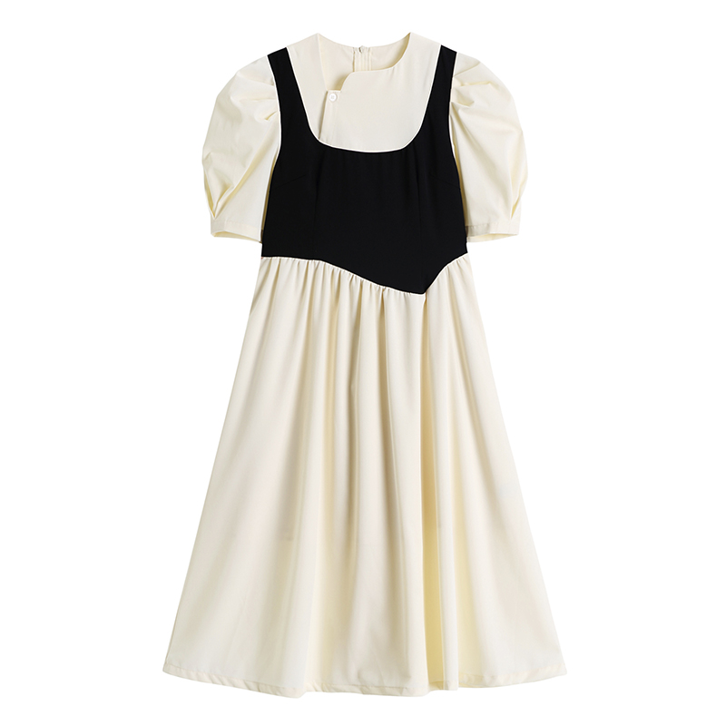 Gentle Style Dress, Sleeves And Waist, Slim Retro Dress