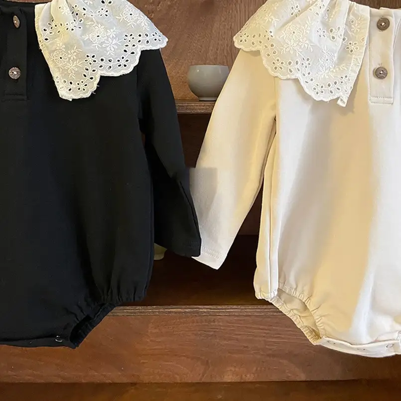 Lace Collar Crawl Suit Lace Jumpsuit