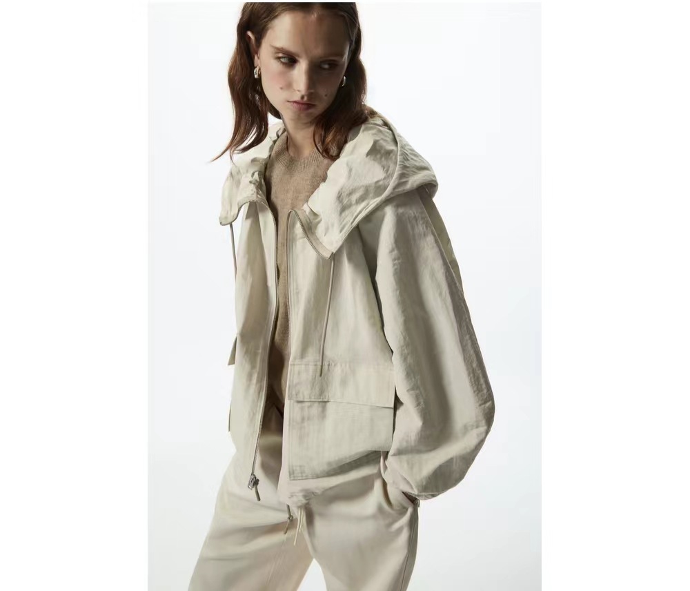 Fashion Linen Blended Zipper Coat