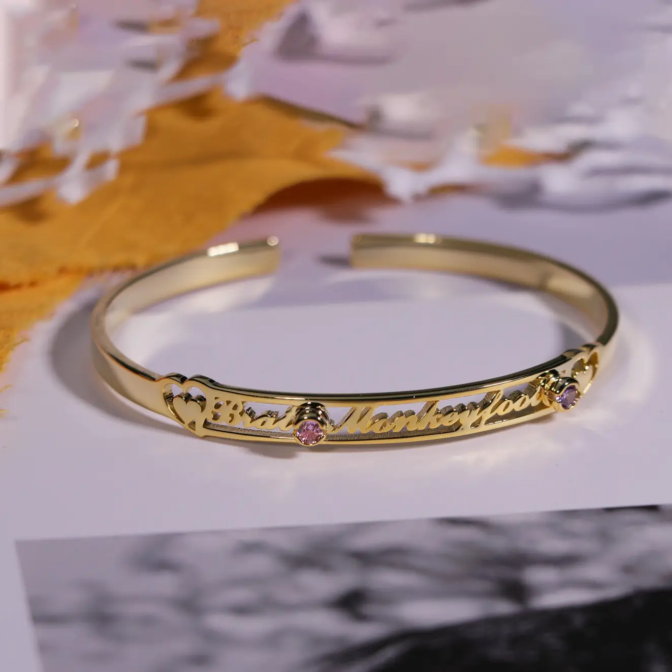 Silver Bohemian Inlaid Stone Bracelet Gold Female Model Opening