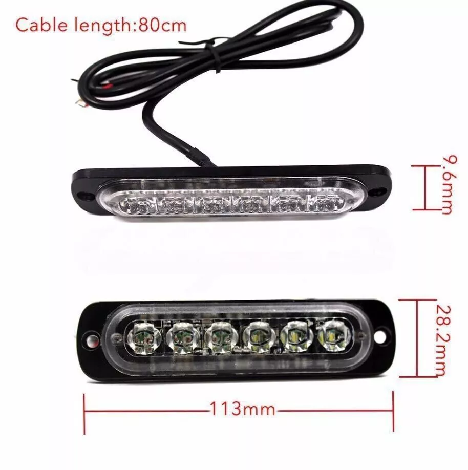 Dual voltage 12V 24V amber beacon bar close-up showing LED cluster detail