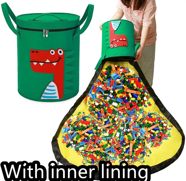 Felt Storage Bag Toy Play Mat 2 In 1 Pull Rope Red - Shop at LoveMi