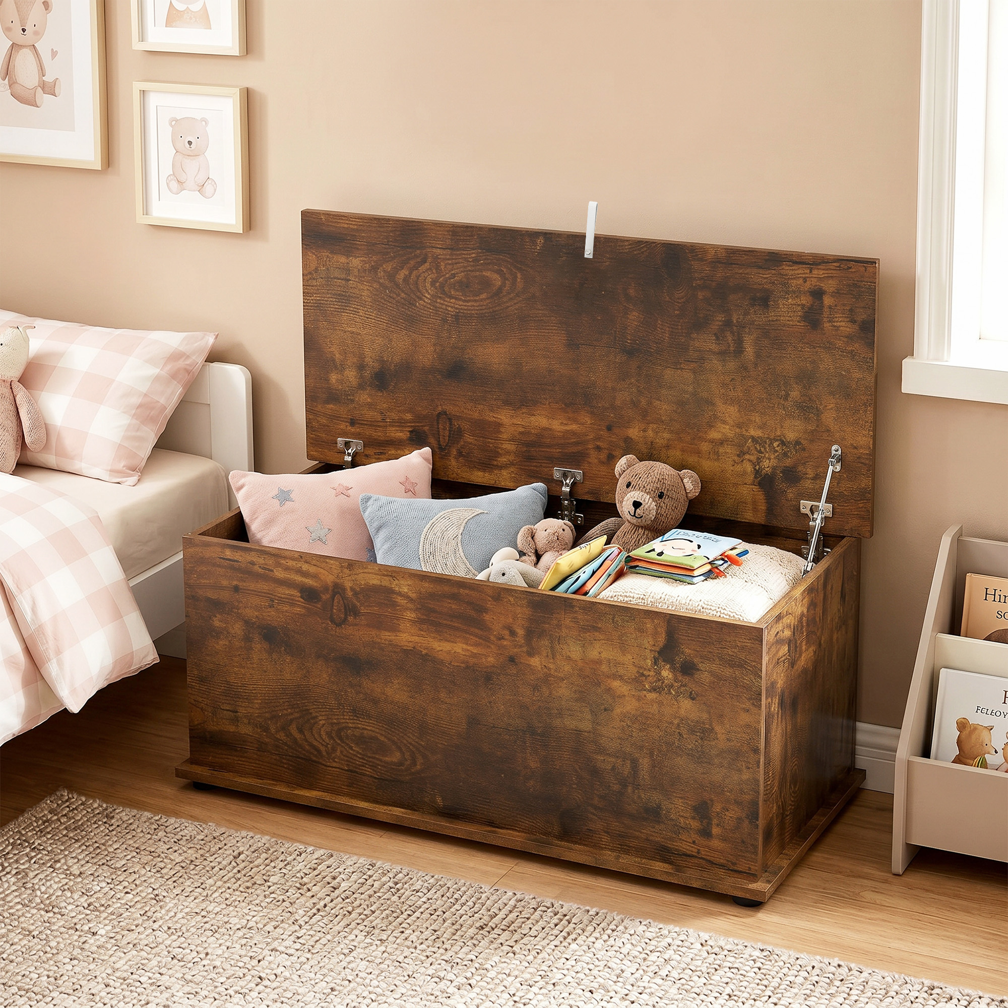 Storage box, large capacity 113 liter blanket box, shoe