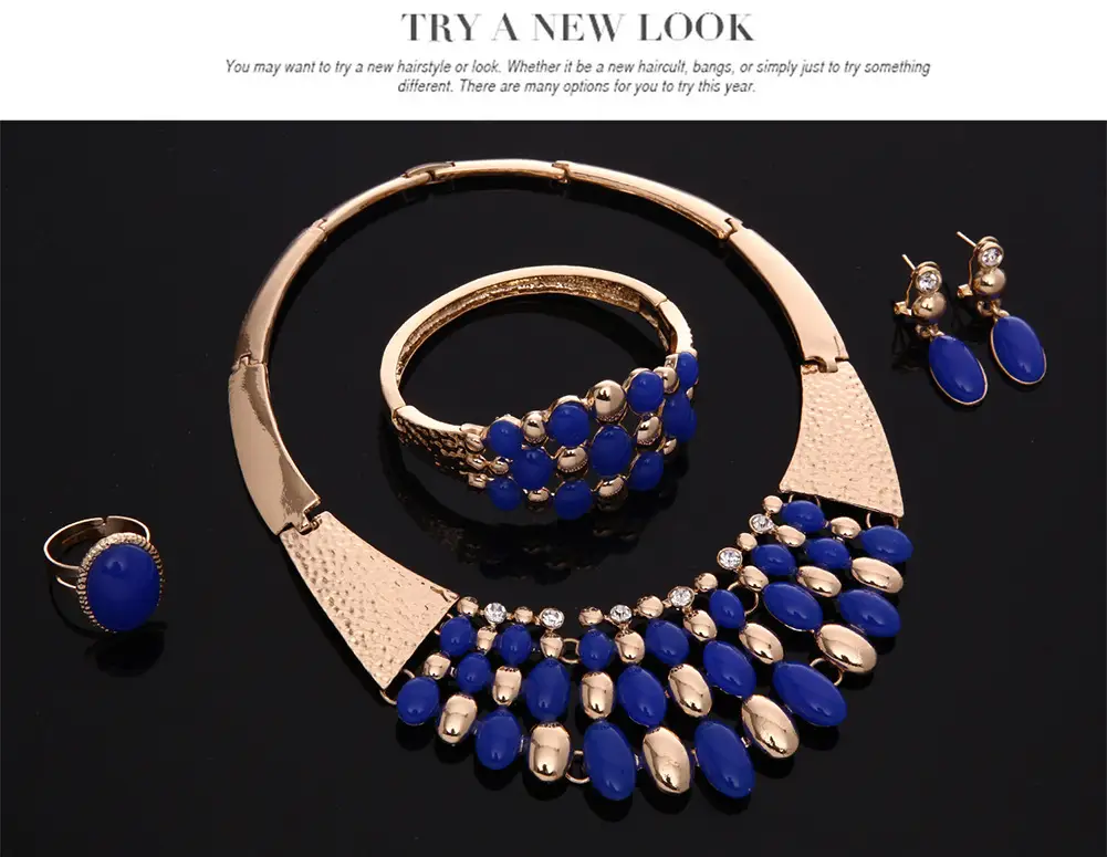 Exaggerated Alloy Four-piece Set, Necklace And Earrings