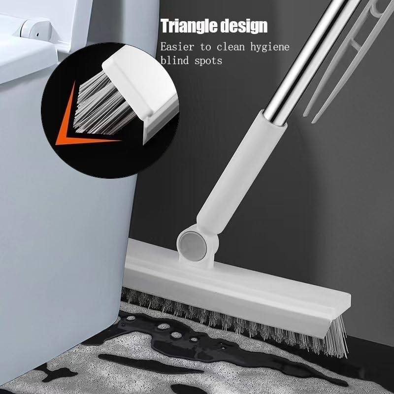 Adjustable Angled 2 In 1 Floor Brush Squeegee For Household Wall Corner Patio — image 5