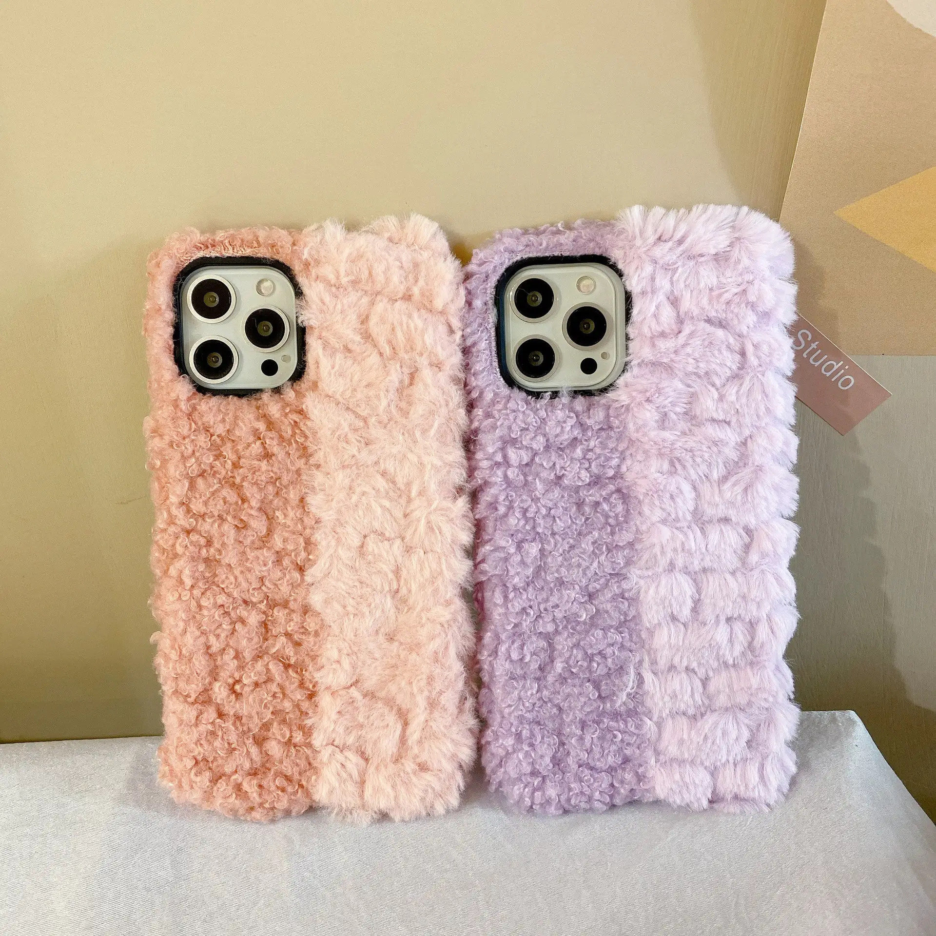 Simple And Color Matching Plush For 13Pro Mobile Phone Case