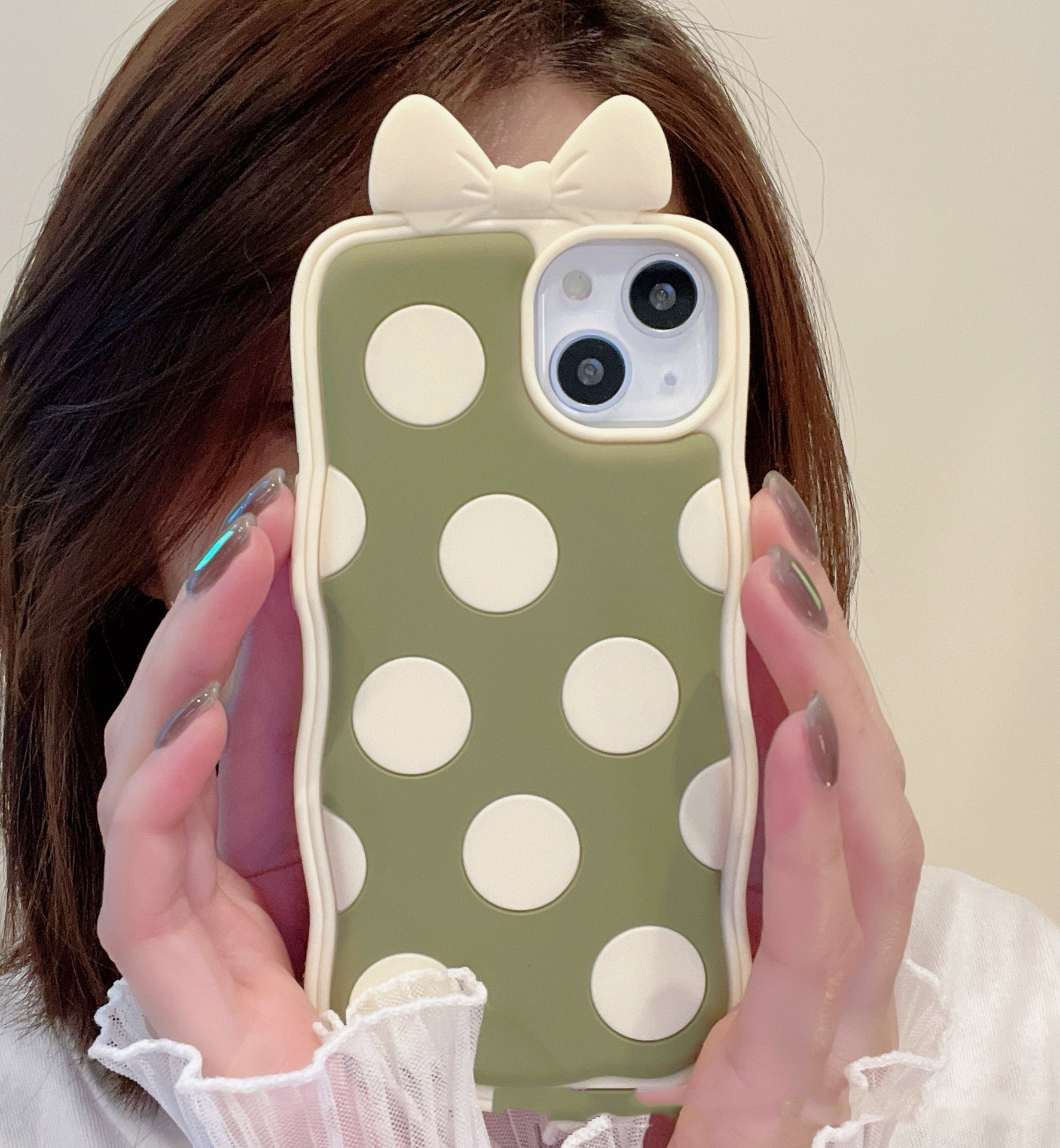 Bowknot Wave Point Silicone Phone Case Cartoon Women’s Soft Shell