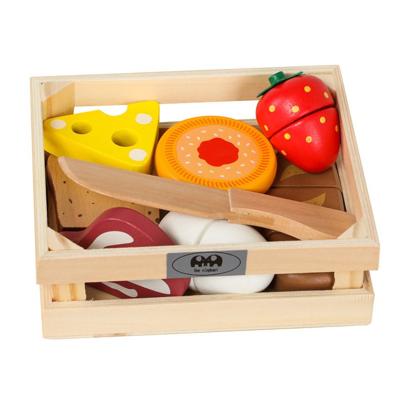 Title 8, Wooden Emulational Fruit Vegetables Cutting Toy