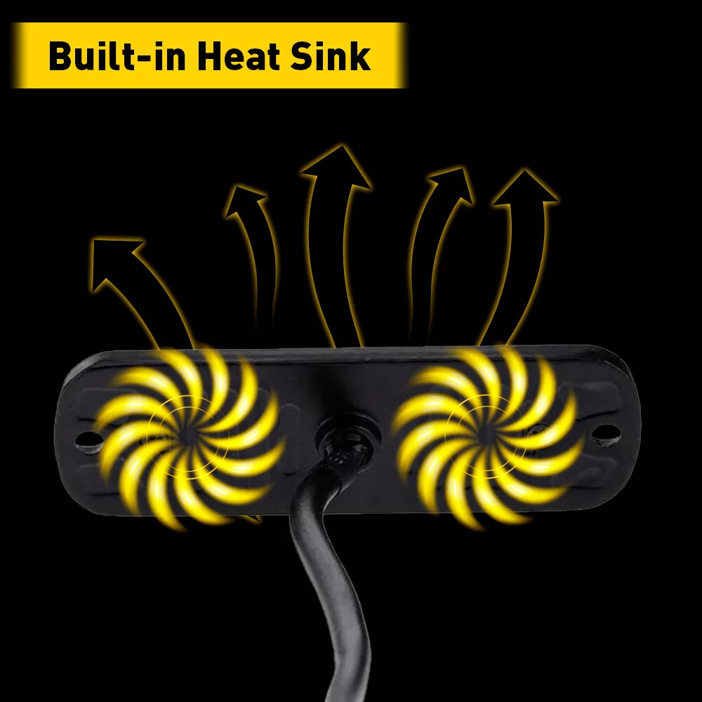 12x 4 LED Recovery Strobe Flashing Truck Beacon Grille Light Lightbar Amber Lamp