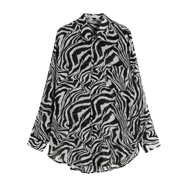 Women's New Light And Thin Long Sleeve Sunscreen Shirt Zebra - Shop at LoveMi