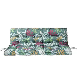 Outdoor Swing Cushions 55 Inch,Waterproof 4in  Thick Porch Swing Cushion Replacement With Backrest And Ties,Comfortable 2-3 Seat Pation Swing Pad For Backyard,Garden,Lawn,Outdoor F