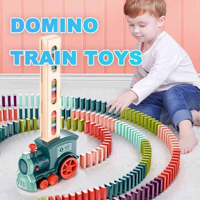 Domino Train Toys Baby Car Puzzle Automatic Release Licensing