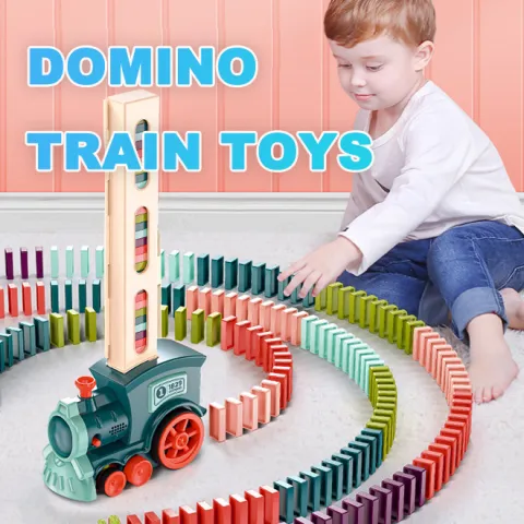 Domino Train Toys Baby Car Puzzle Automatic Release Licensing