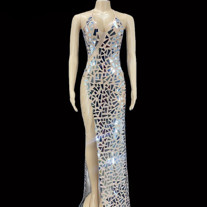 Shining Mirrors Sexy Sleeveless Backless Party Dress