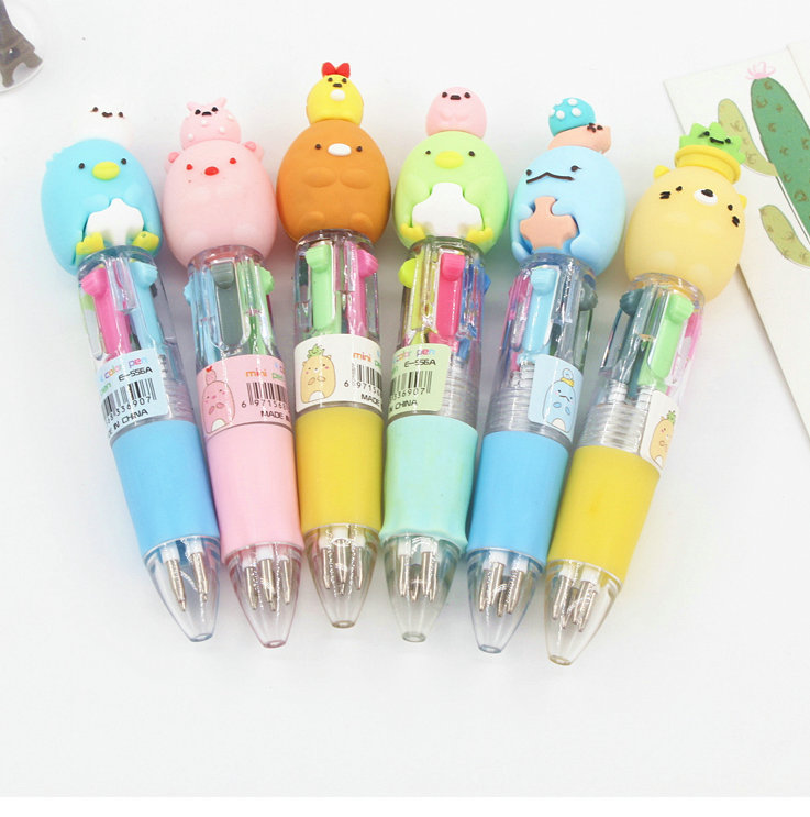 Kawaii Multi Color Ballpoint Pen Retractable | Cute Animals