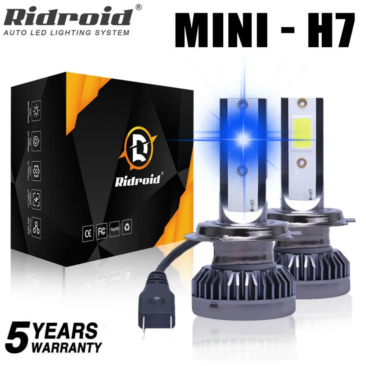 Pair H7 LED Headlight Bulb Kit High