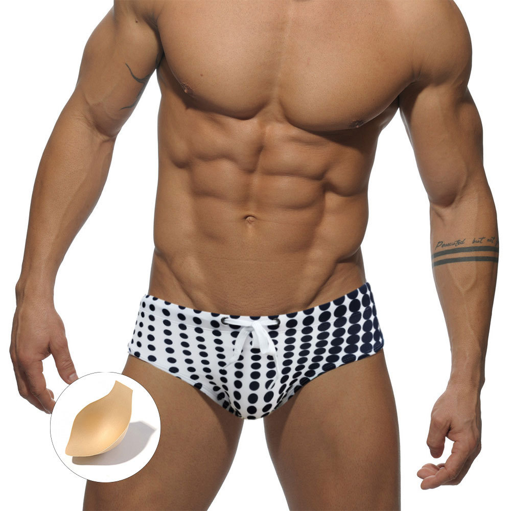 Printed Swimwear Briefs Bathing Suit With Pad Beach Short Sports Homme Swim
