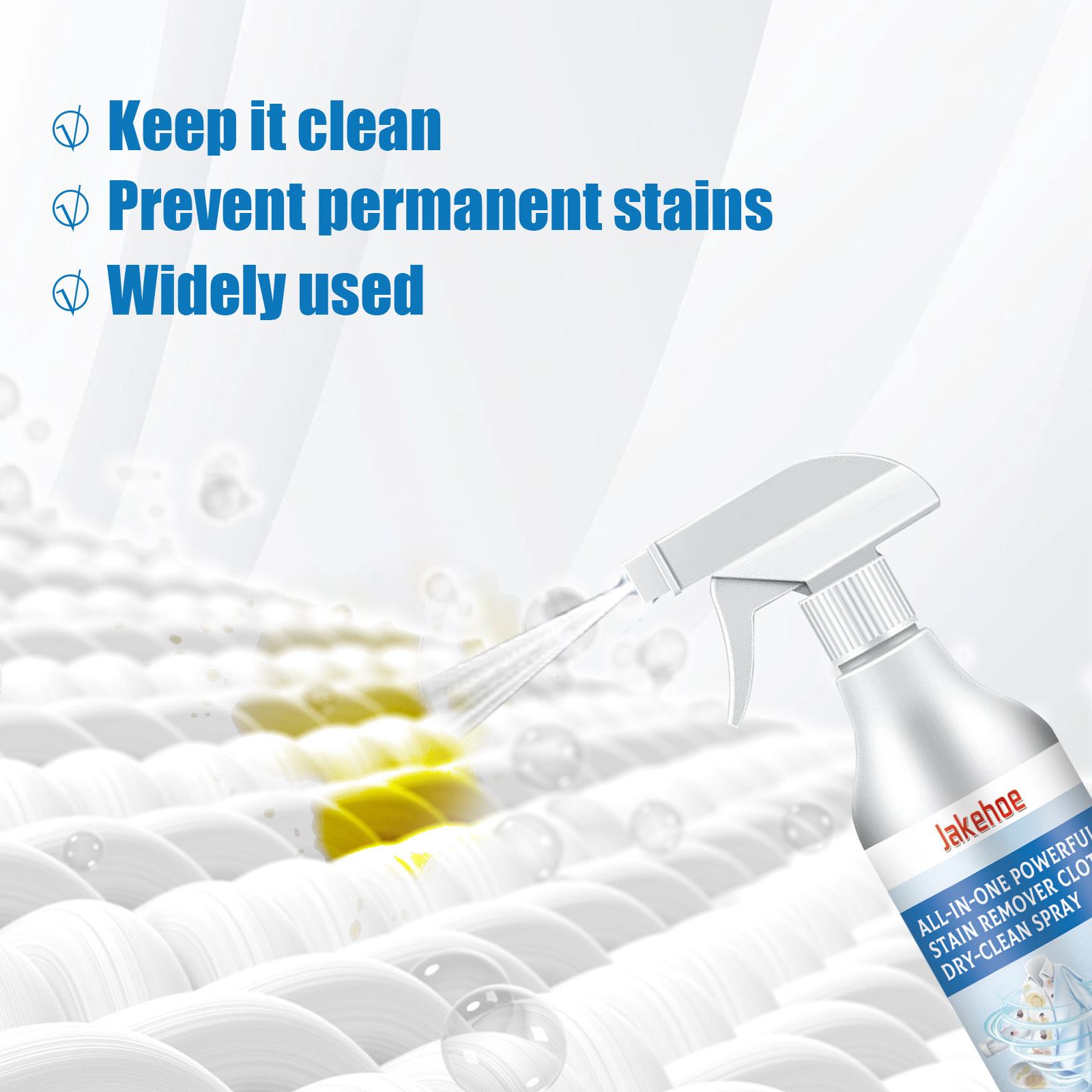 Jakehoe Stain Remover Dry Cleaning Spray For Stubborn Stains, Oil Stains, Black Spots - No Water Washing — view 4