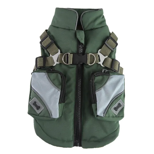 Pet Winter Cotton Dog Clothes Zipper Jacket Dog Supplies Dz272 Army Green - Shop at LoveMi