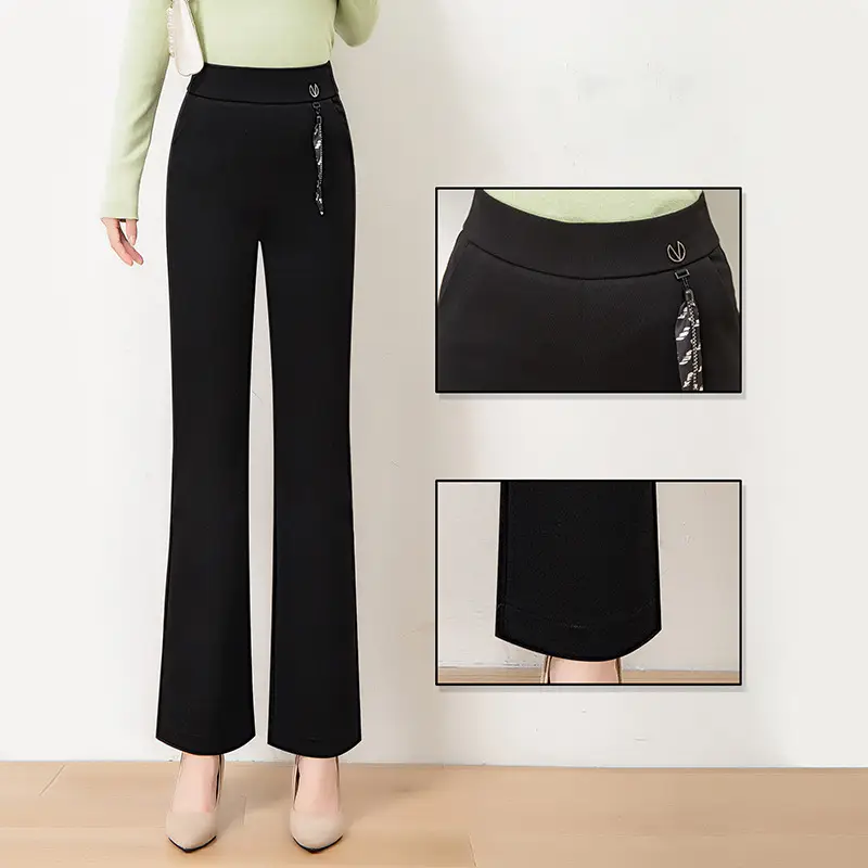 Micro Flared Women's High Waist Drape Casual Pants