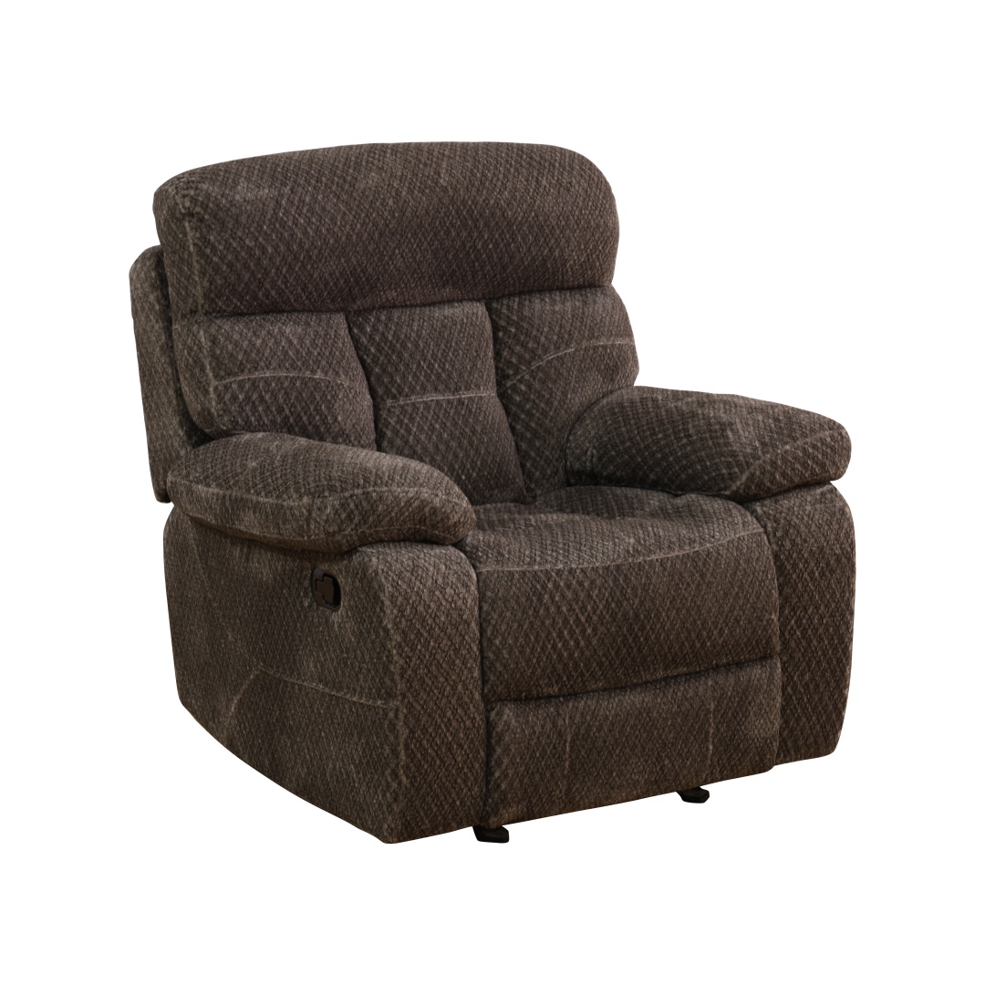 Pickup Only--Brown Cashmere Fleece Living Room Recliner Intelligent 3-Piece Sofa Set