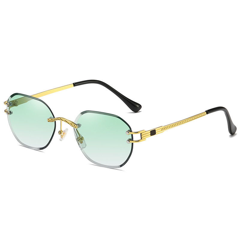 Title 10, Ocean Sheet Cut-Edge Rimless Sunglasses