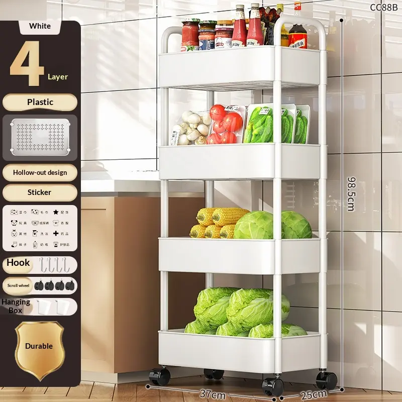 Kitchen Storage Rack, Small Cart, Floor Standing