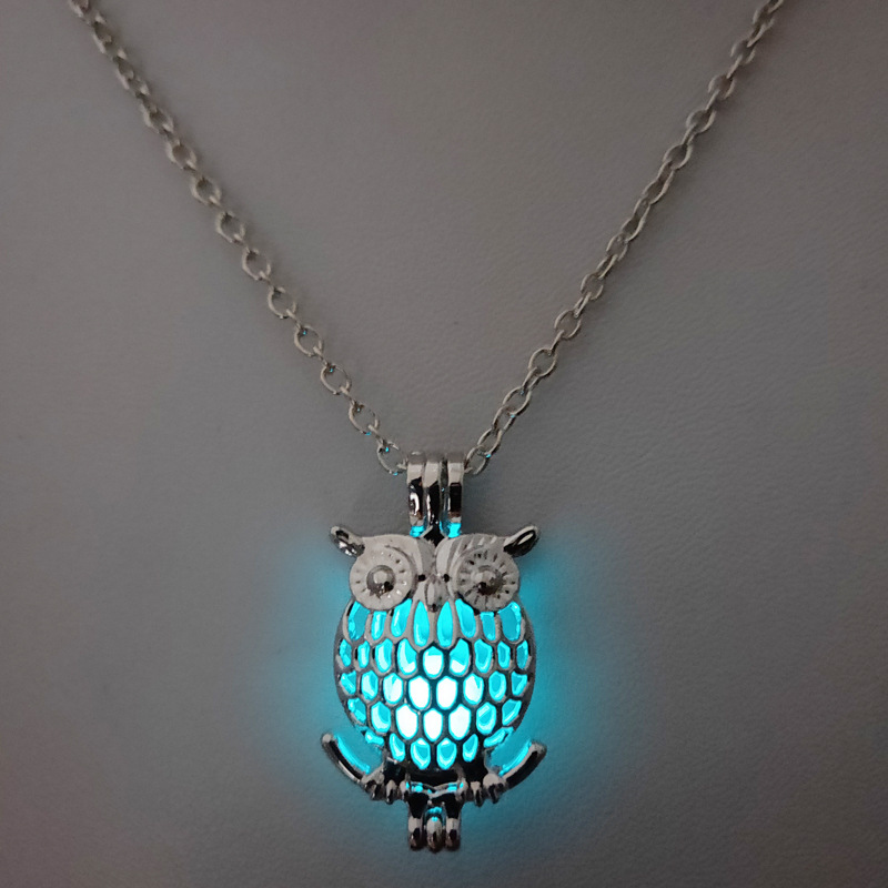 Glow-in-the-dark Owl Hollowed Out DIY Necklace
