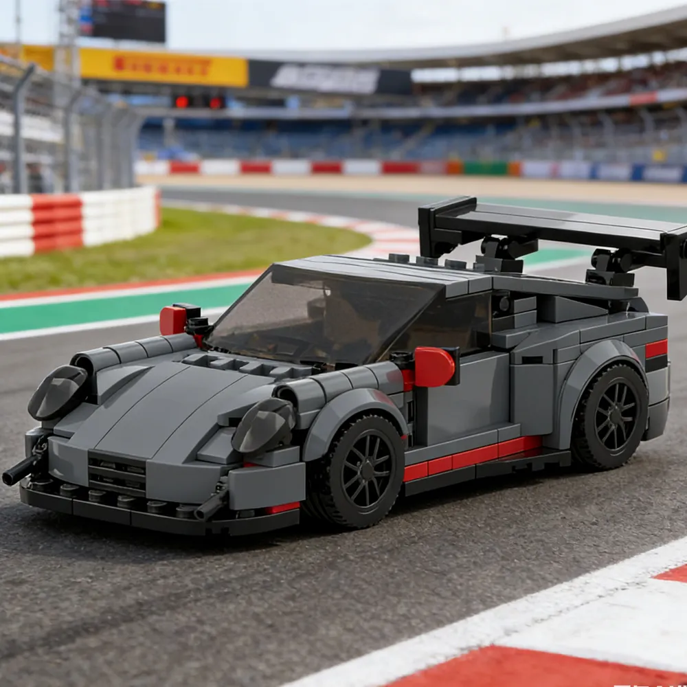 Gray Sports Car MOC Building Blocks Toys
