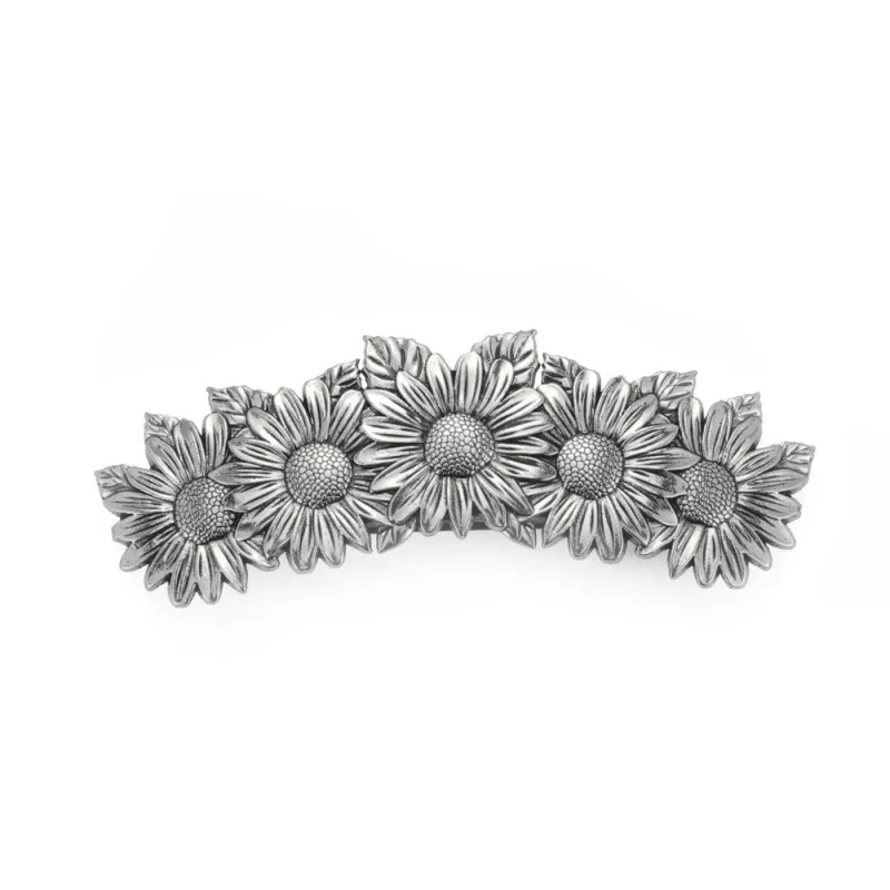 Girl Hair Back Head Scratching Clip Hair Accessories - B Ancient Silver