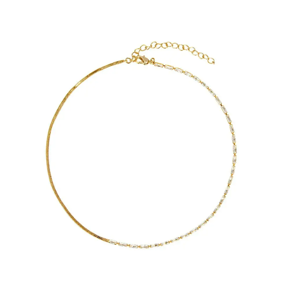 Fashion Versatile Half Diamond Half Chain