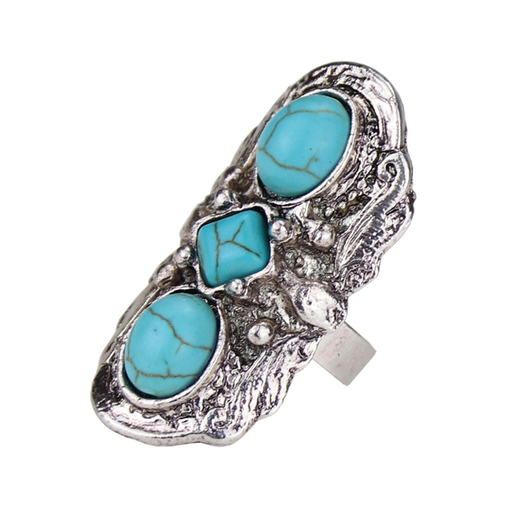 Vintage Ethnic Turquoise Alloy Ring