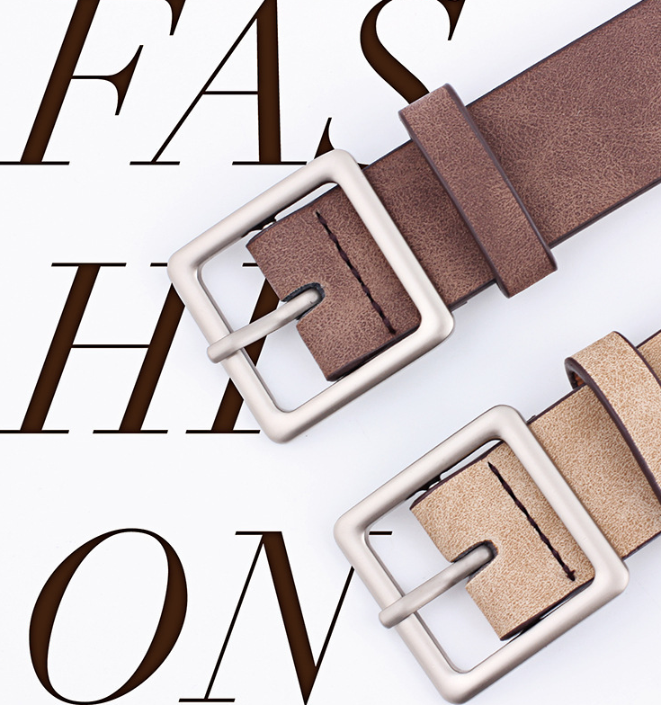 Title 7, All-match Square Buckle Pu Fashion Trend Belt