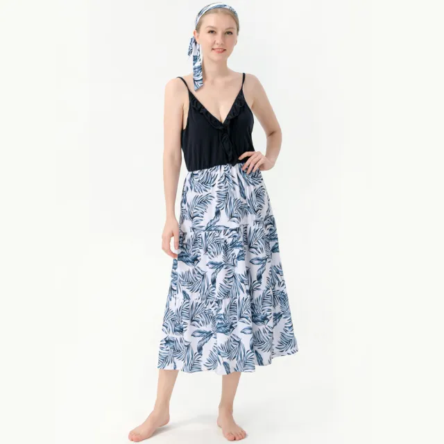 Cotton Family Fashion Print Long Skirt Parent child Suit Photo Color Women L - Shop at LoveMi