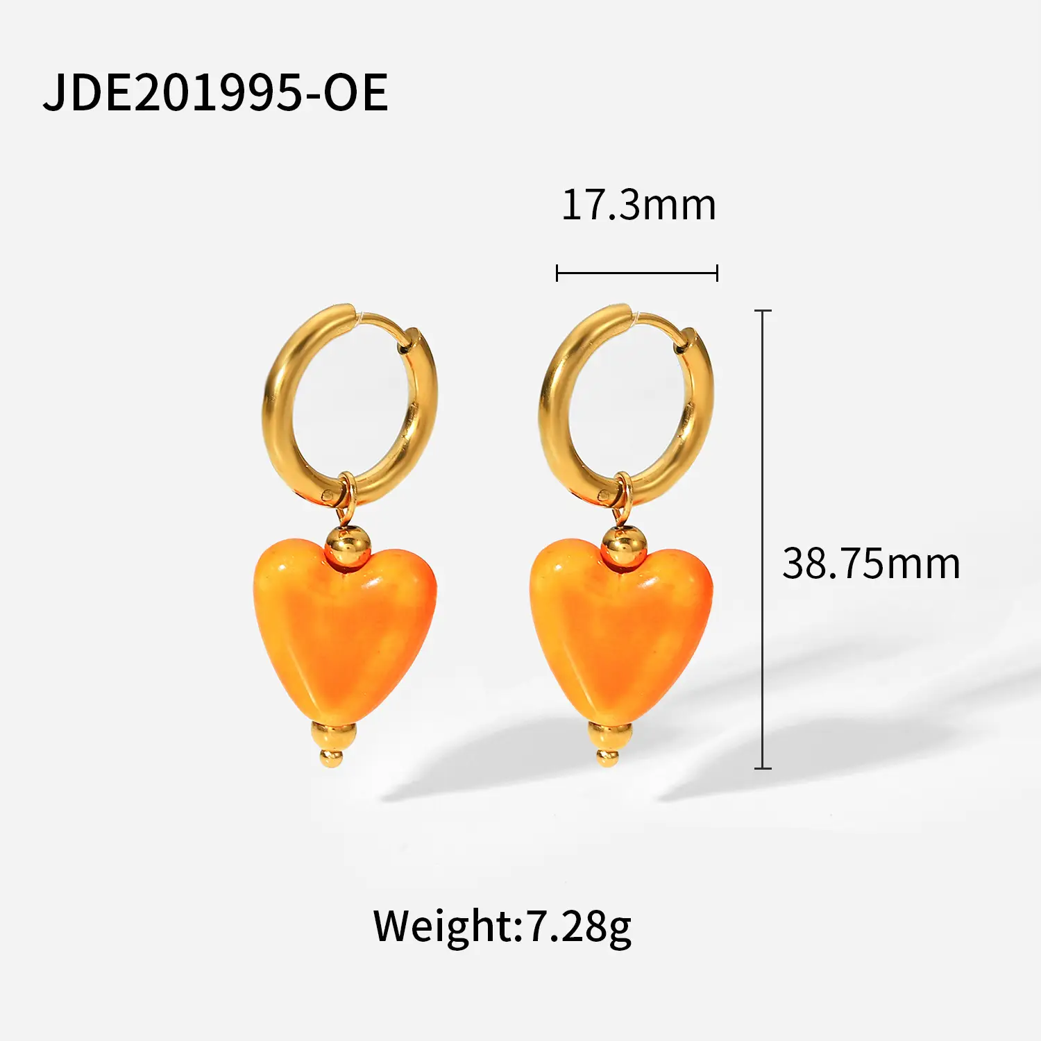 French Vintage Ceramic Love Pendant Earrings