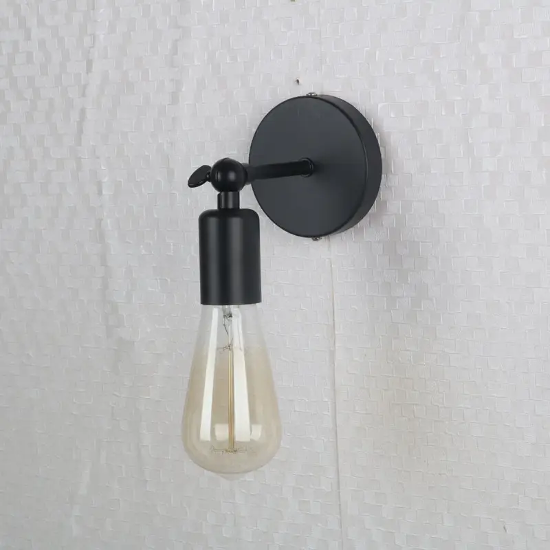 American Black Industrial Style Small Wall Lamp Indoor Wrought Iron Simple