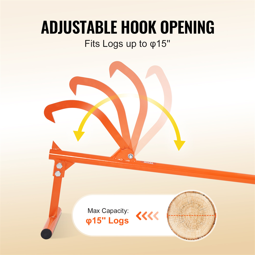 VEVOR Timberjack 46.5 In Heavy Duty Log Lifter Metal Handle For Max 15inch Dia Logs image 3