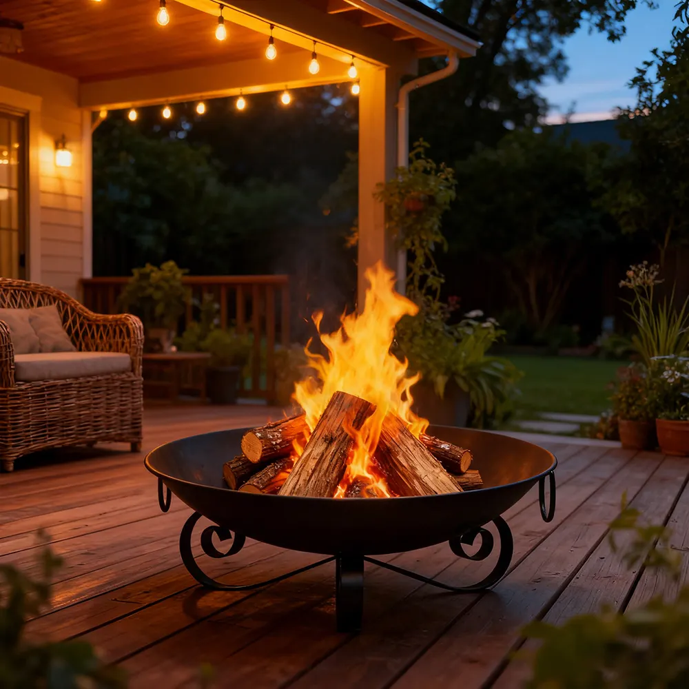 24 Inch Heavy-Duty Metal Fire Pit Bowl