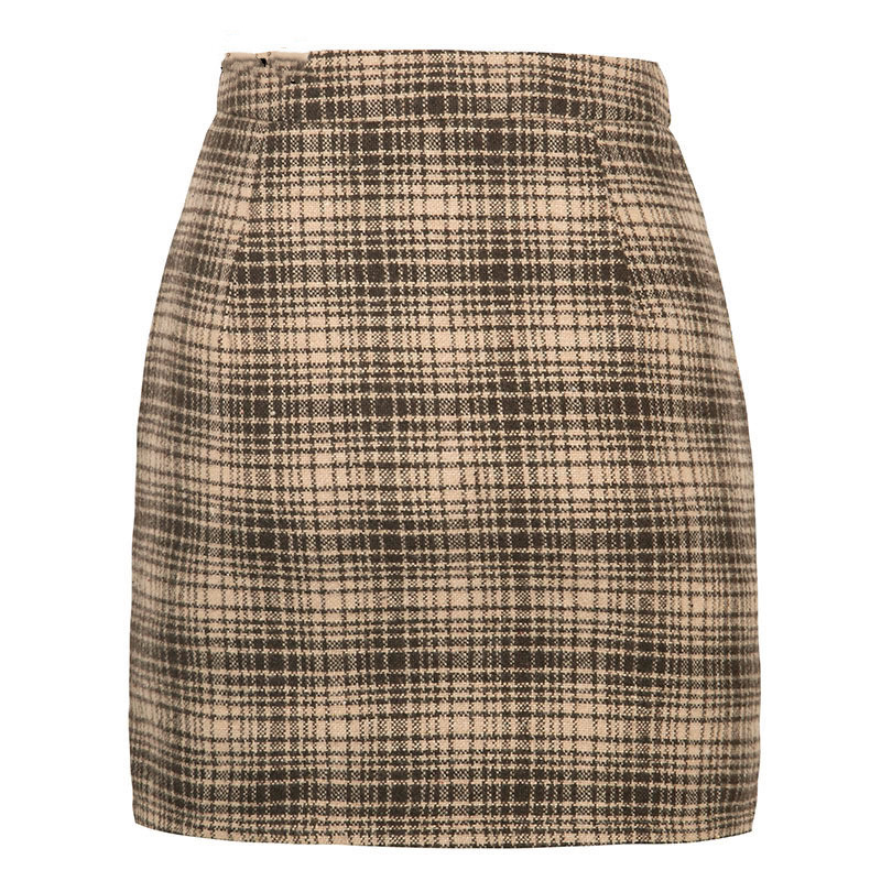 Title 6, Casual atmospheric plaid wrap hip skirt for eff...