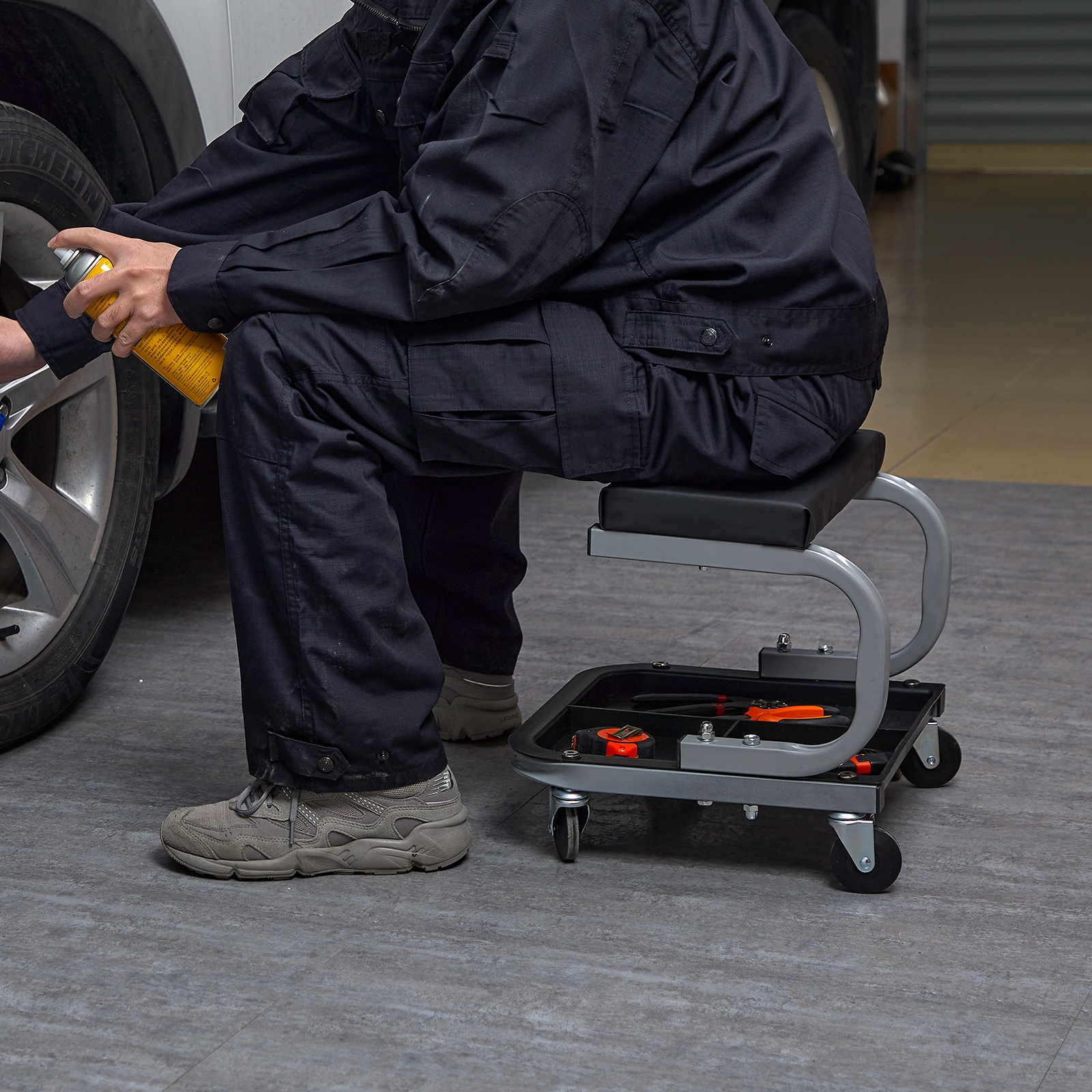 VEVOR Mechanics Garage Stool 250 LBS Mechanic Creeper Seat Under Car Tool Tray image 3