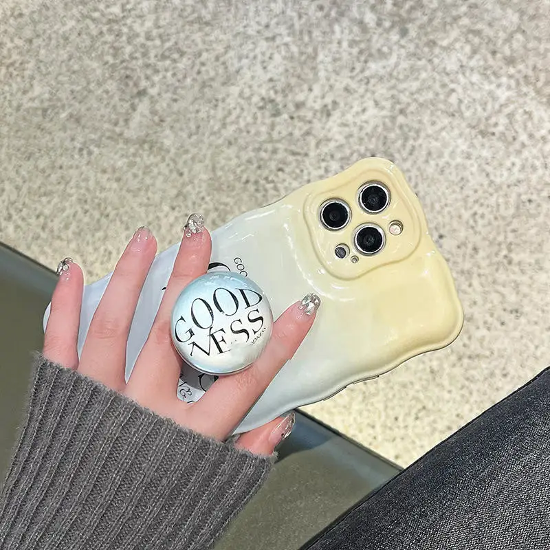Gradient Letter Silicone Fall-proof Case