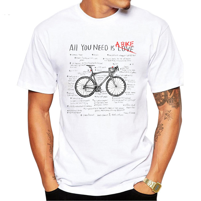 Title 5, Heren T-shirt met retro sportfiets print. Genie...