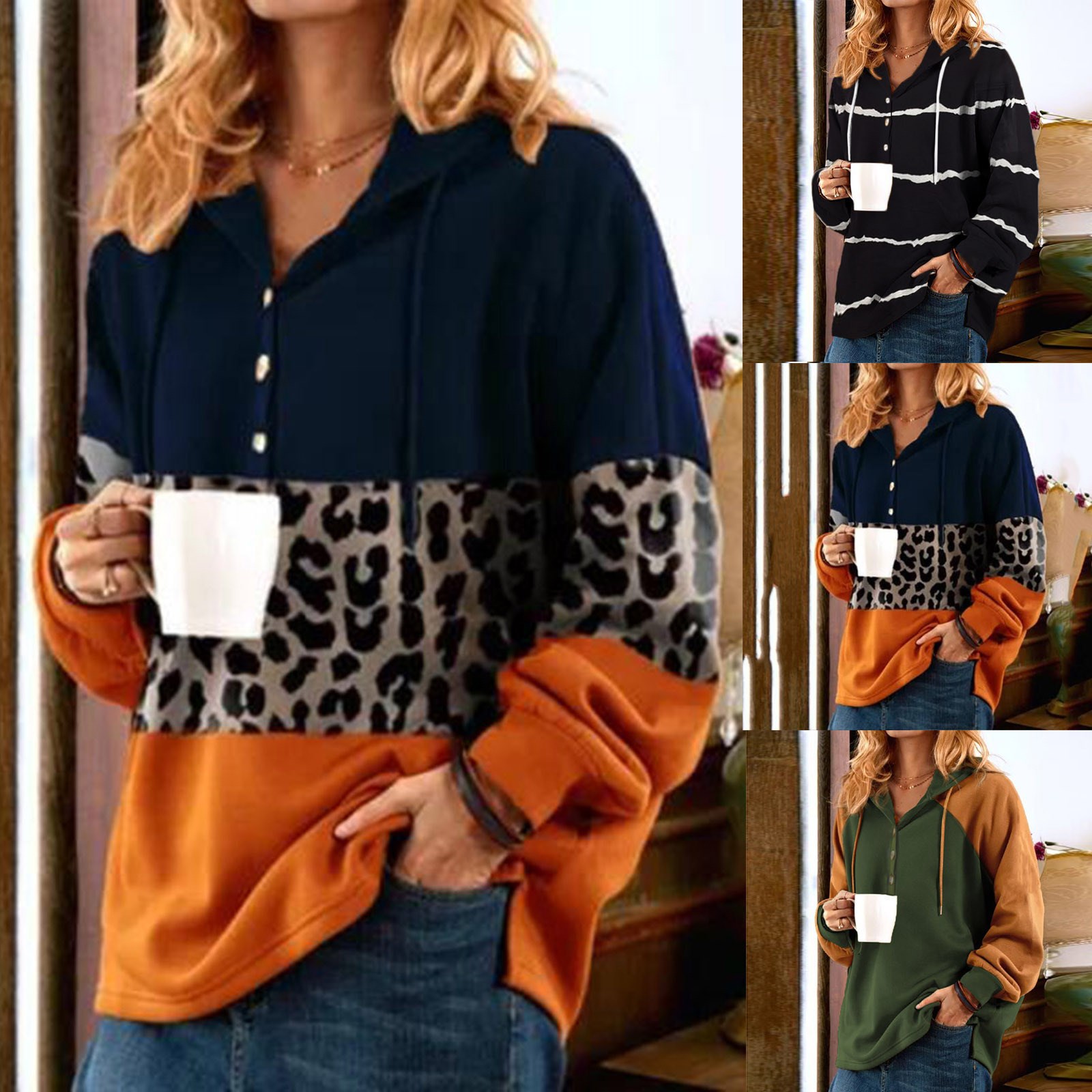 Ladies Short Casual Hooded Christmas Sweater