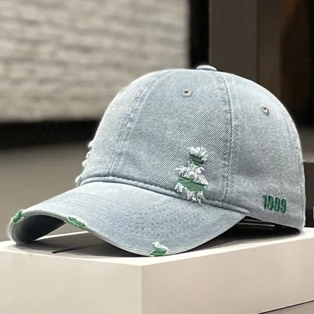 Women's Fashion Versatile Denim Do Old Broken Baseball Hat Green - Shop at LoveMi