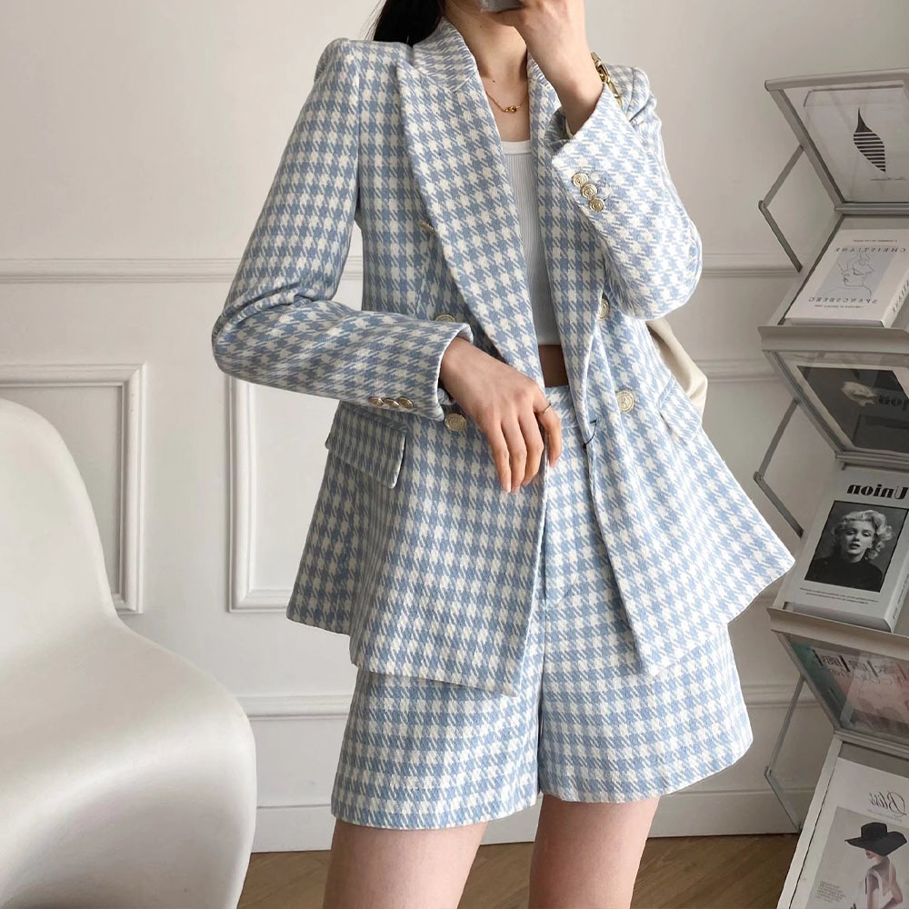 Title 4, Womens Temperament Fashion Bird Check Double-b...