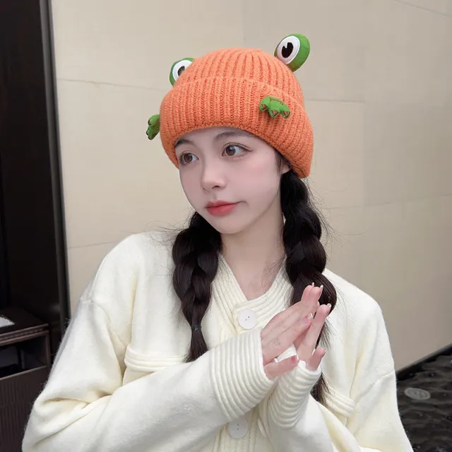 Loose Ear Protection Fashionable Pullover Wool Orange - Shop at LoveMi