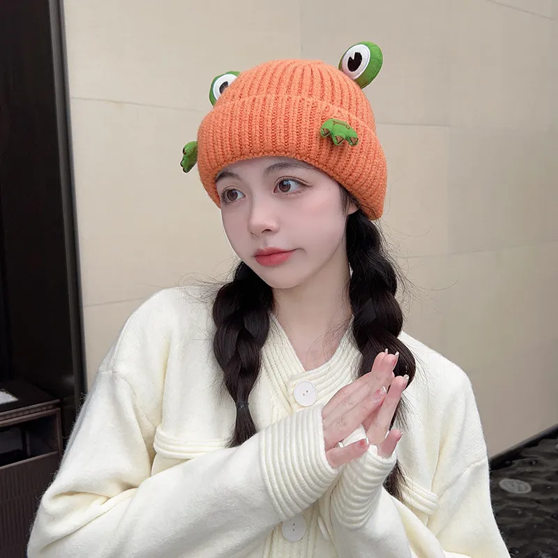 Loose Ear Protection Fashionable Pullover Wool - Orange